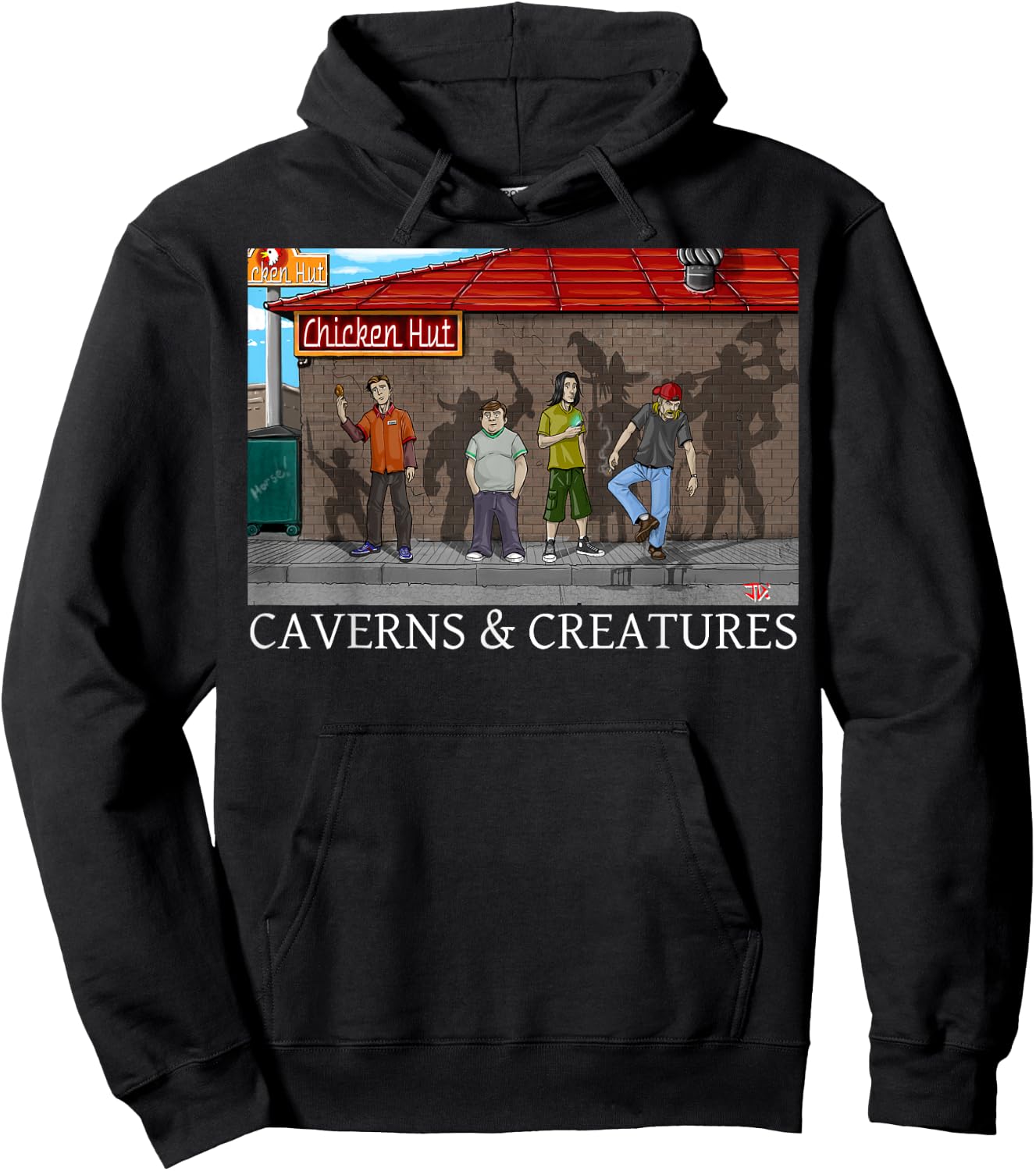 Chicken Hut Caverns & Creatures Hoodie - Hoodie | Black