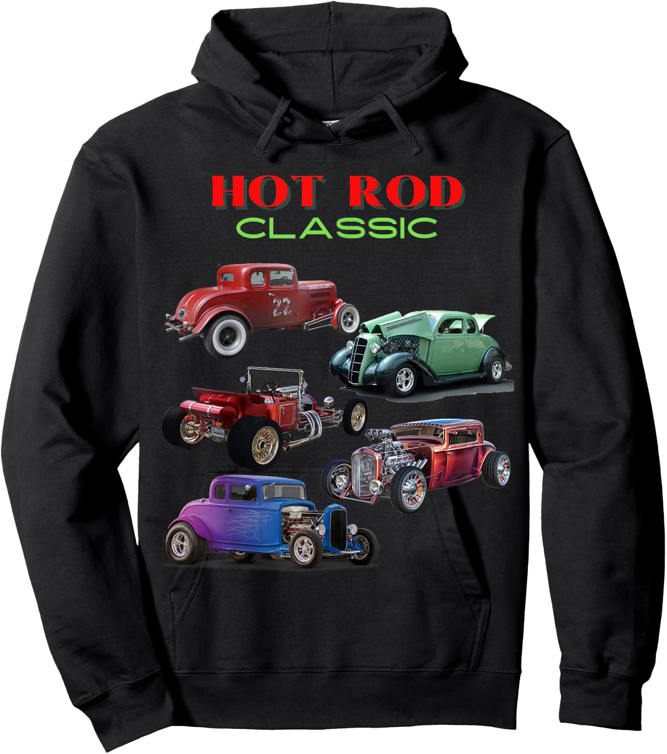 Vintage Car Collection Classic Hot Rod Antique Car - Men's Black Short Sleeve Classic Fit - Small Hoodie - Hoodie | Black