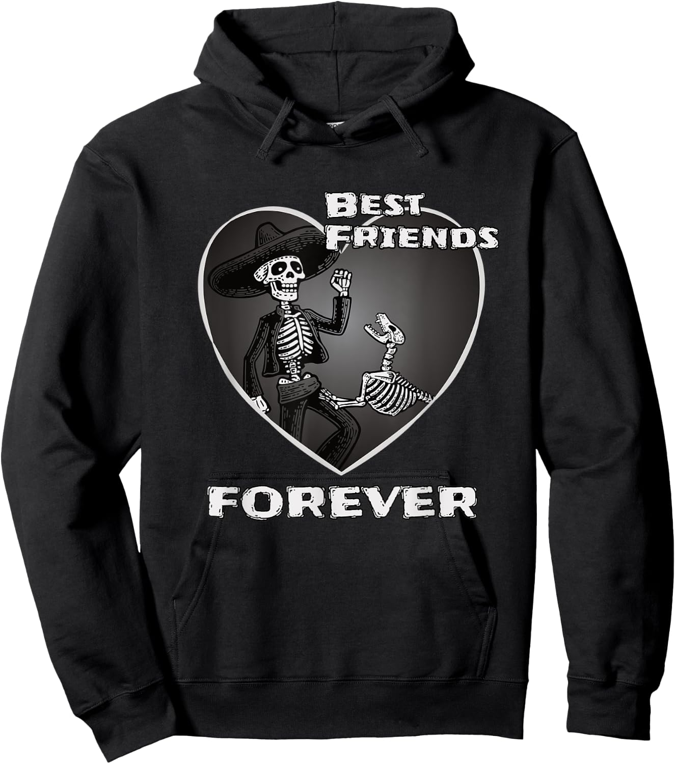 Best Friends Forever Skeleton Dog Women Hoodie - Hoodie | Black