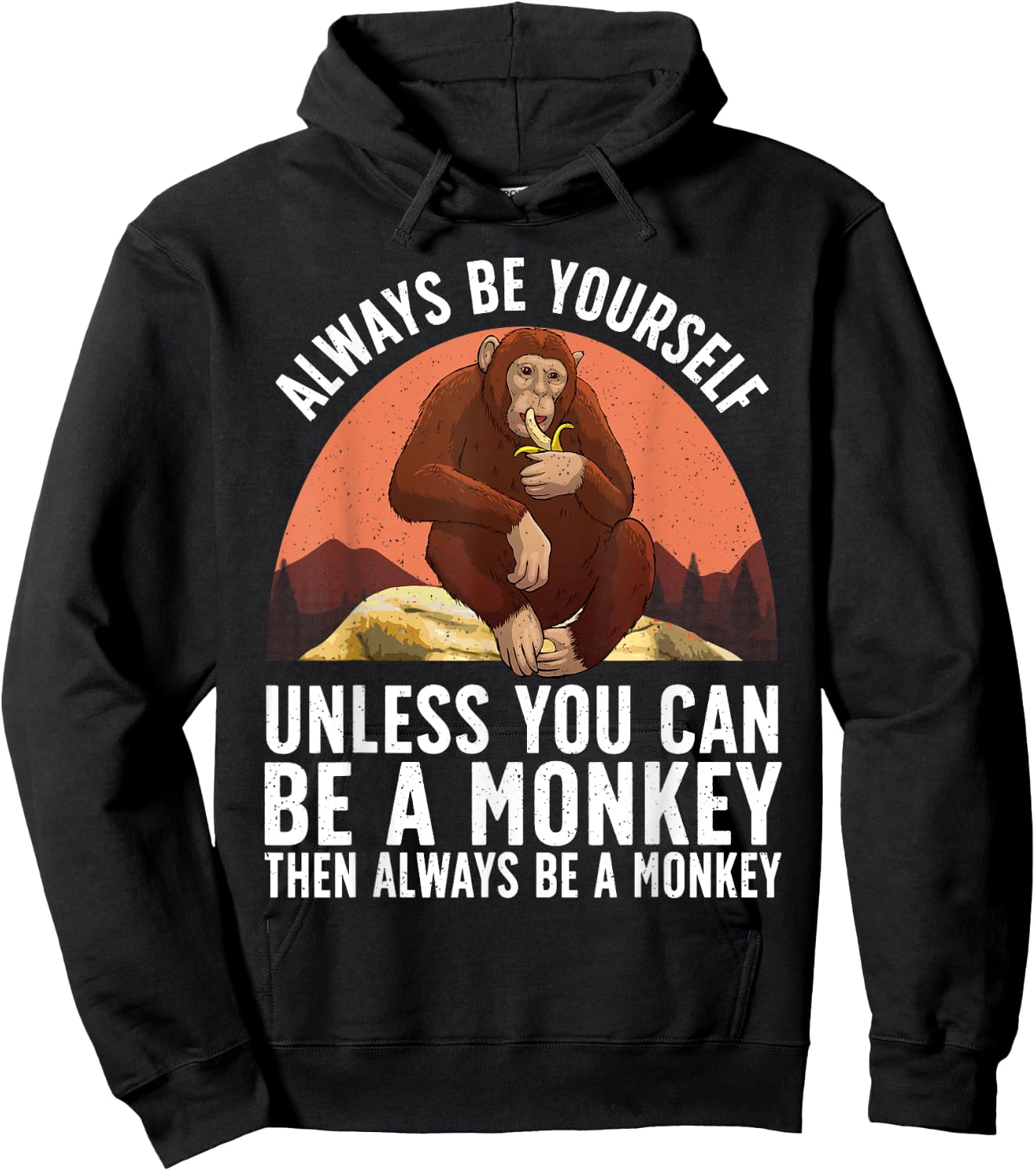 Funny Monkey Art Women Kids Zoo Animal Monkey Lover Hoodie - Hoodie | Black