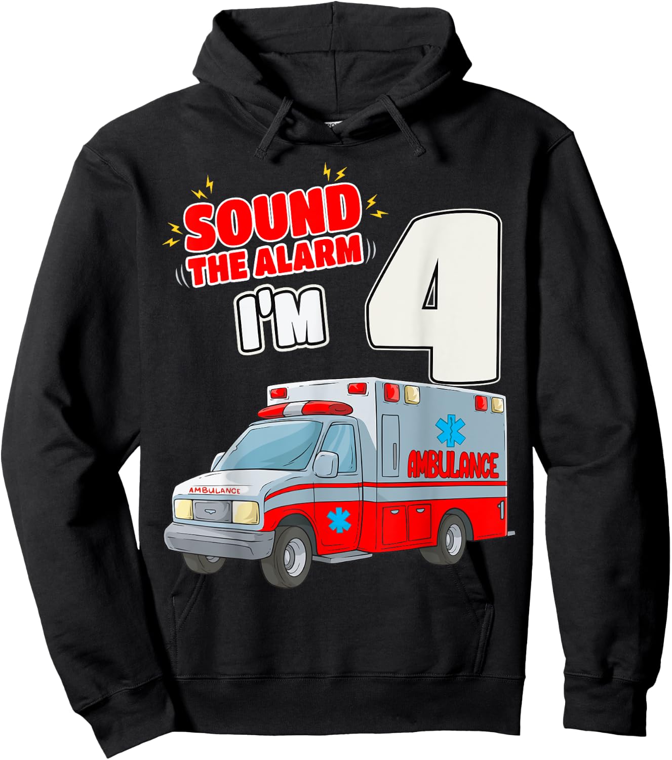 4th Birthday Medical Ambulance EMT 4 Years Old EMS Paramedic Hoodie - Hoodie | Black
