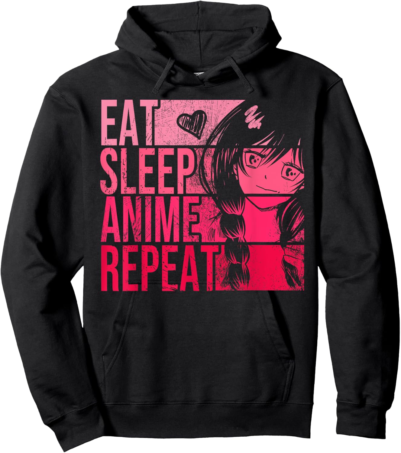 Eat Sleep Anime Repeat Shirt - Anime Lovers Gifts Idea Girls Hoodie - Hoodie | Black