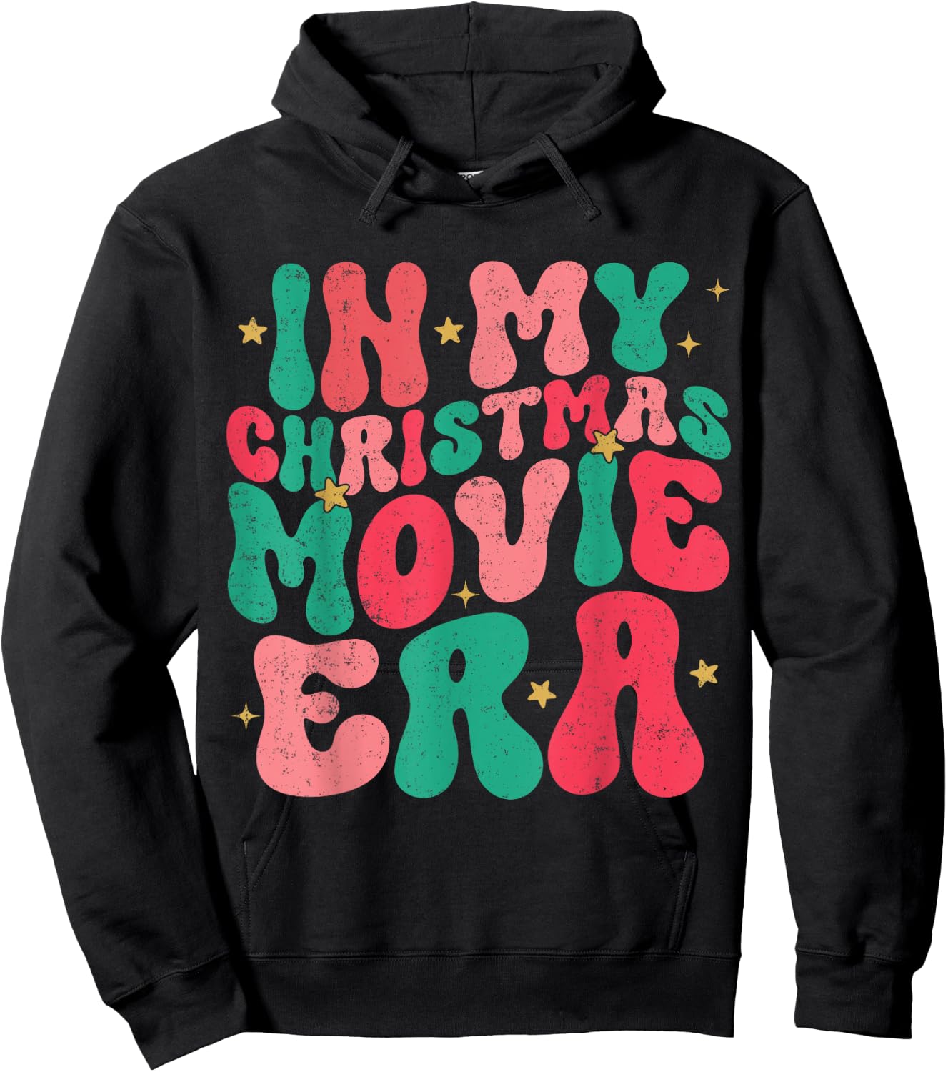 In My Christmas Movie Era Groovy Christmas Movie Watching Hoodie - Hoodie | Black
