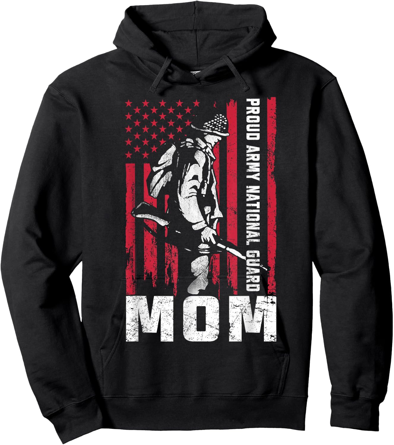USA Proud Army National Guard Mom Hoodie - Hoodie | Black