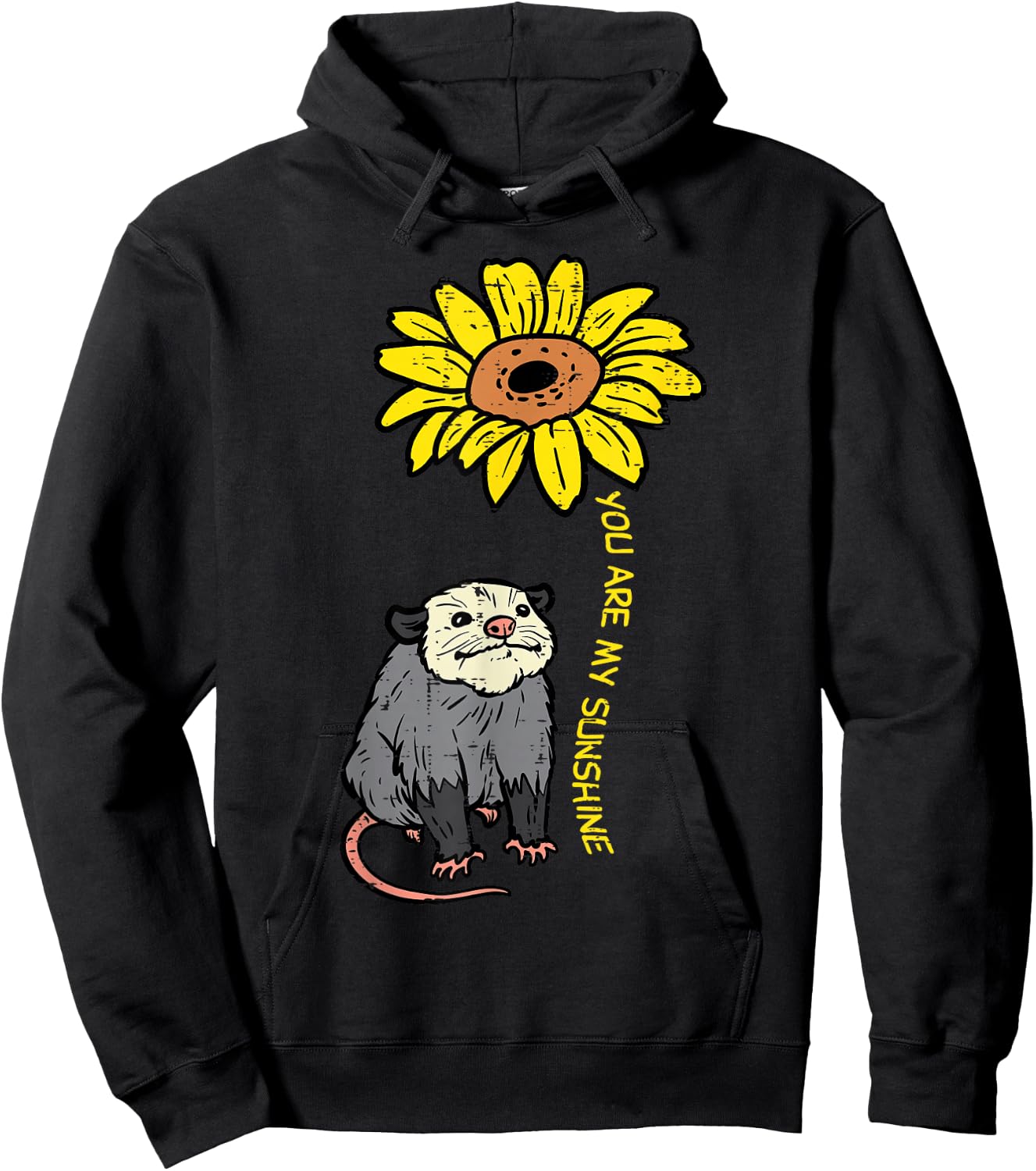 Opossum Sunflower You Are My Sunshine Possum Women Girls Kid Hoodie - Hoodie | Black
