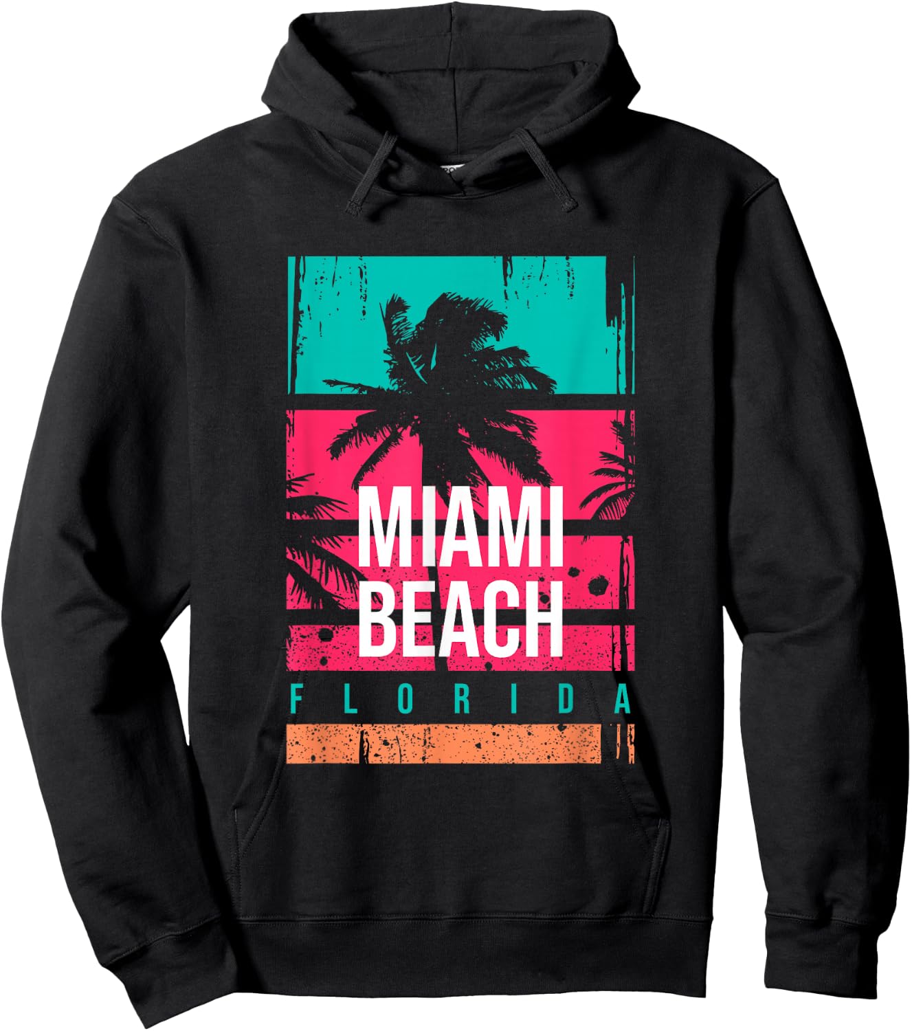 Miami Beach shirts, Miami Outfit Graphic Design Fashion Hoodie - Hoodie | Black