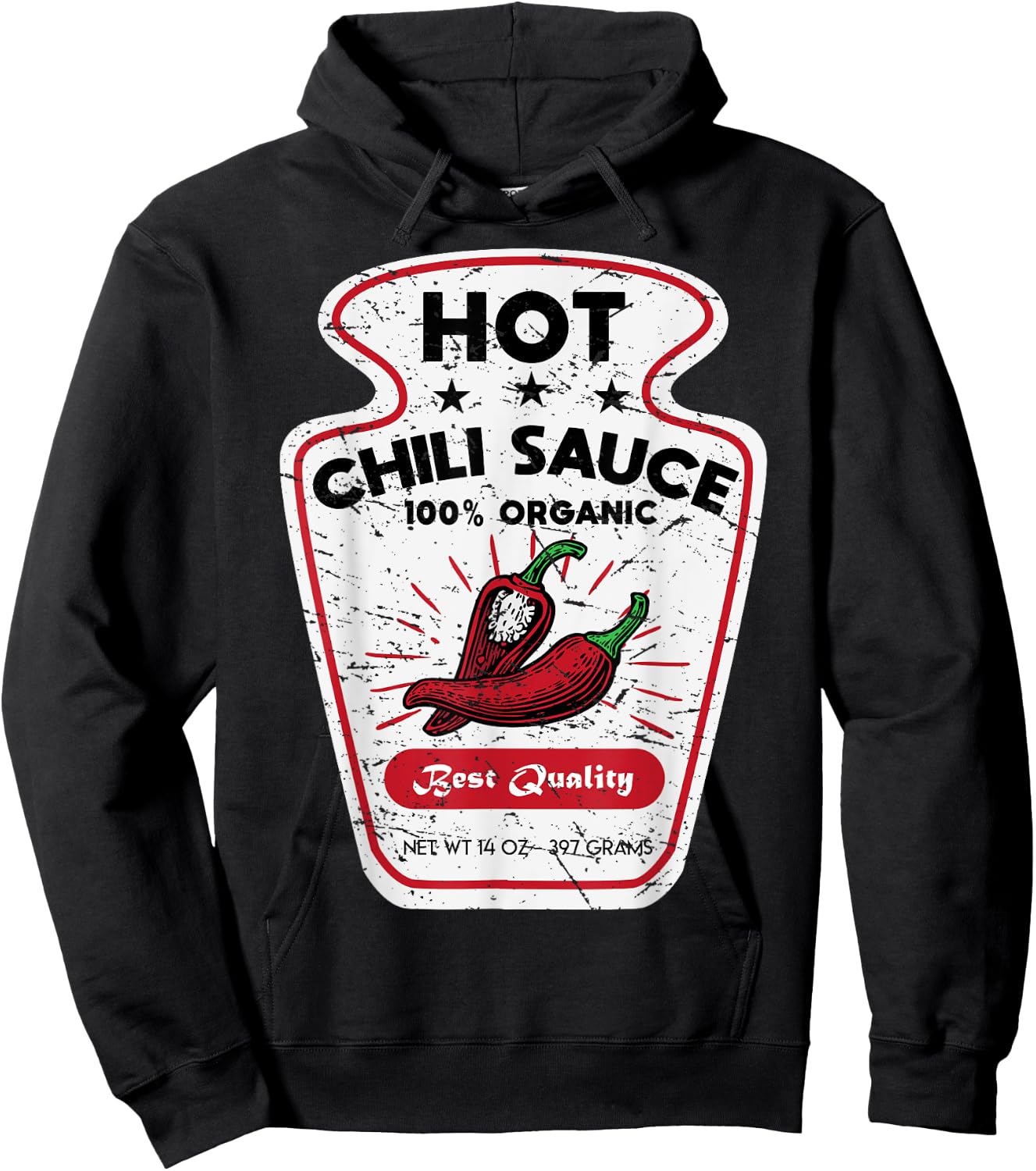 Vintage Spicy Chili Hot Sauce Costume Funny Halloween Gifts Hoodie - Hoodie | Black