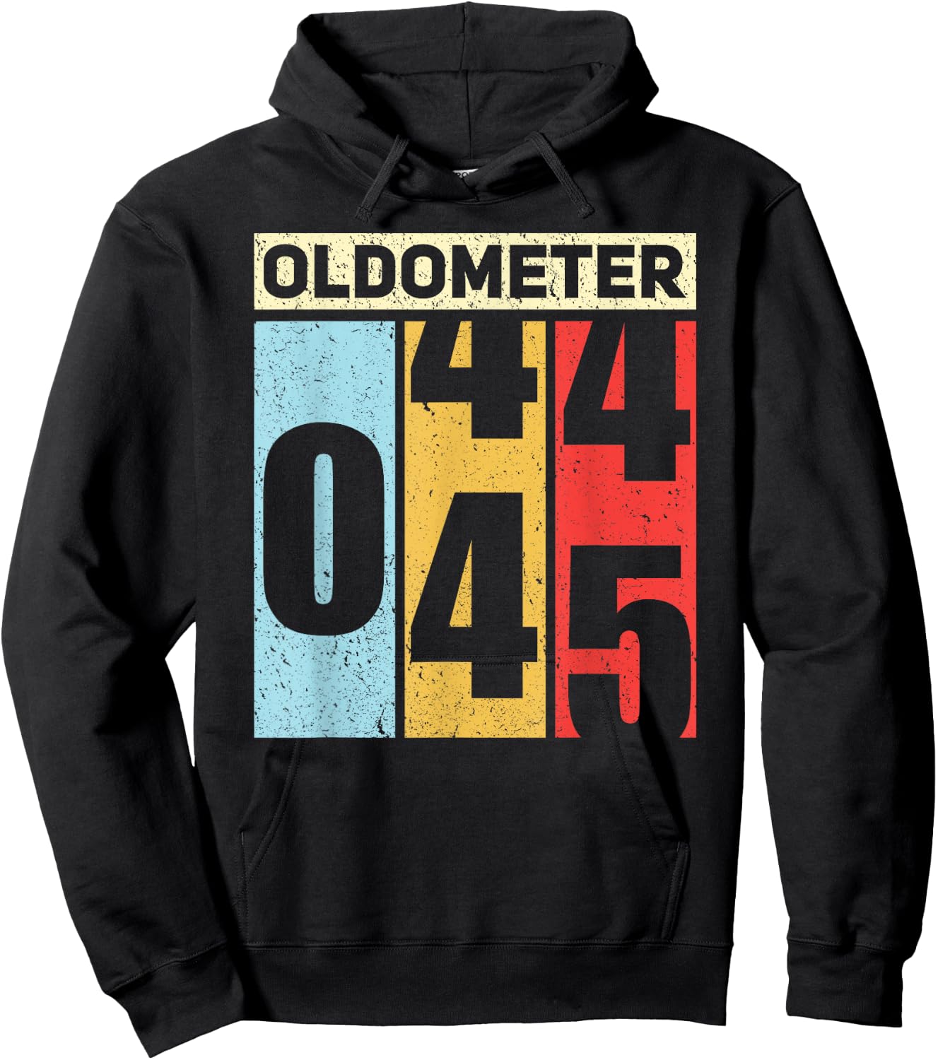 Oldometer 44-45 Funny 45th Birthday Odometer Gift Oldometer Hoodie - Hoodie | Black