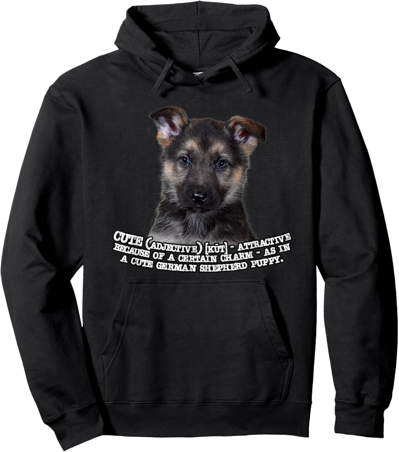 Kitana German Shepherd Puppy The Definition of Cute , Small, Black Hoodie - Hoodie | Black