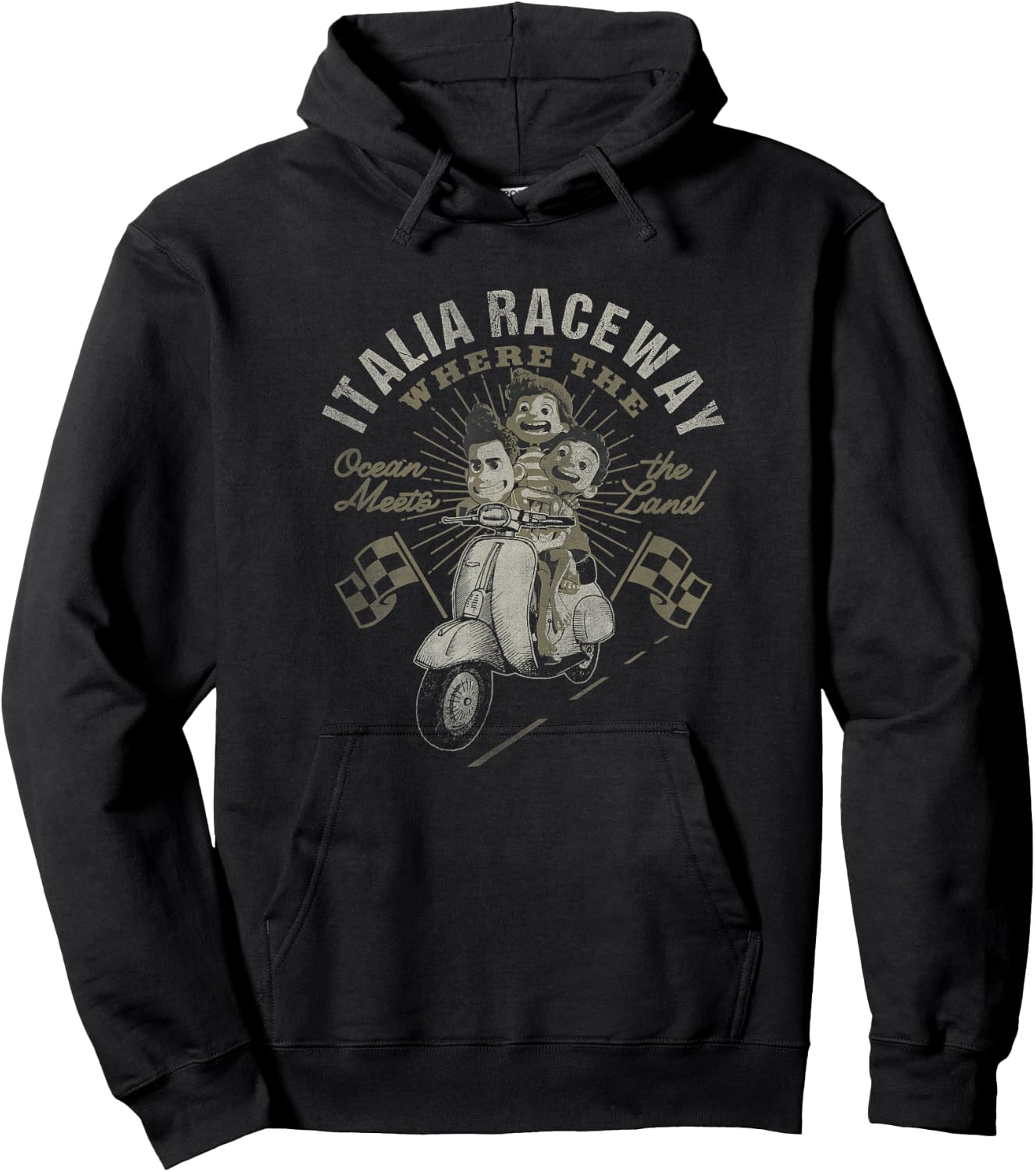 Disney Pixar Luca Italia Raceway Where Ocean Meets Land Small Hoodie - Hoodie | Black