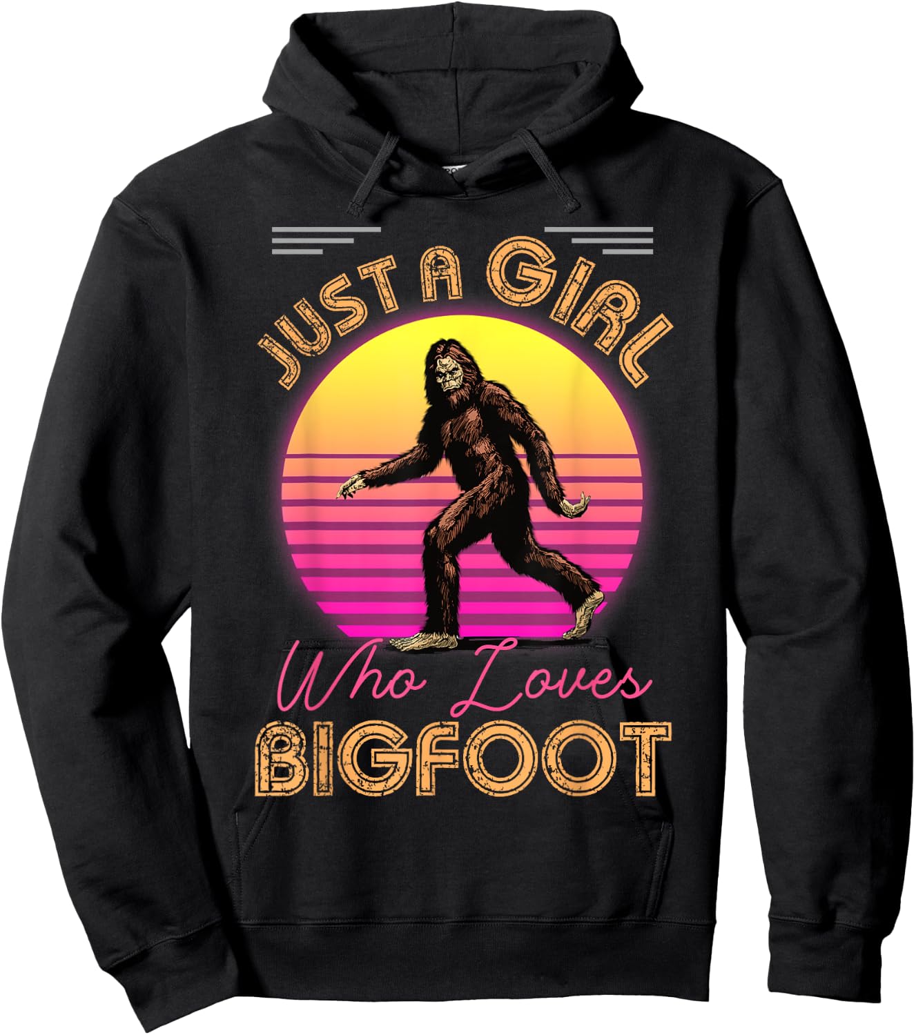 Just a Girl Who Loves Bigfoot or Sasquatch Girls Women Moms Hoodie - Hoodie | Black