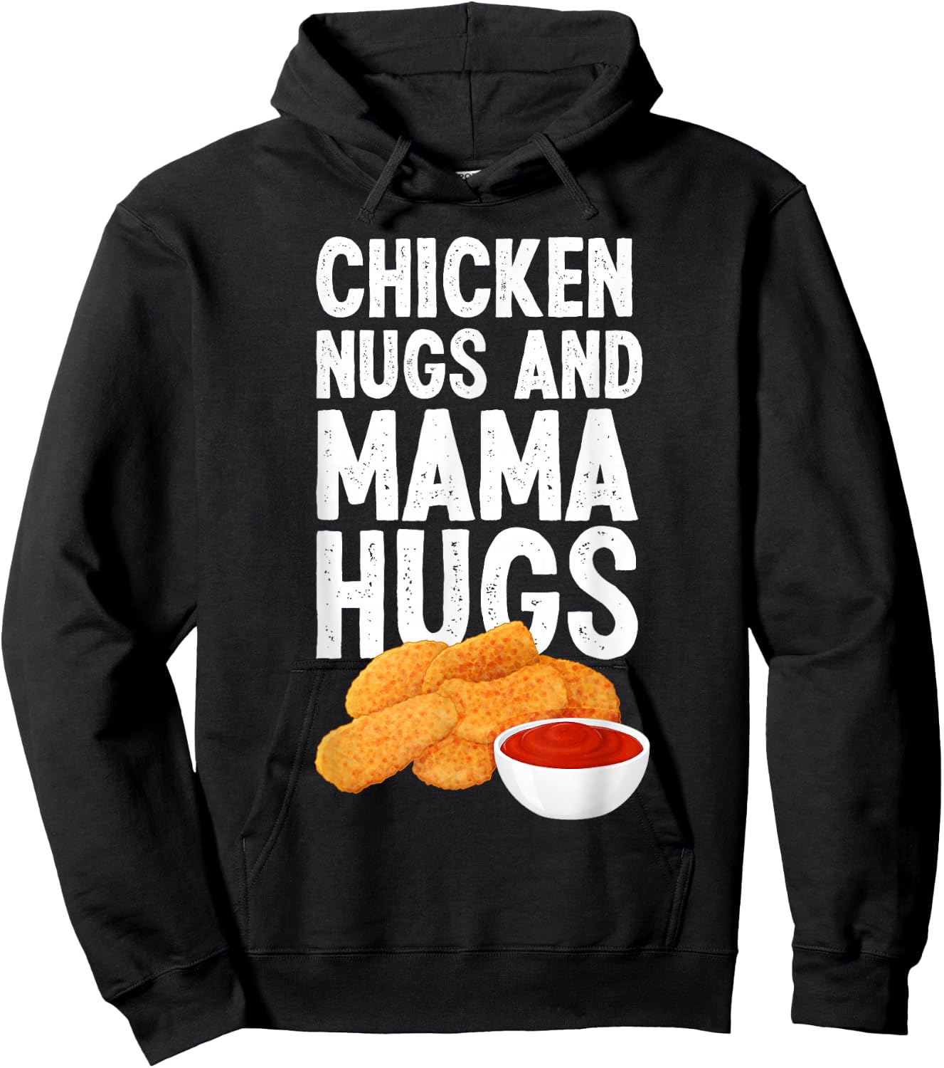 Kids Chicken Nugs And Mama Hugs Funny Chicken Nugget Lover Hoodie - Hoodie | Black