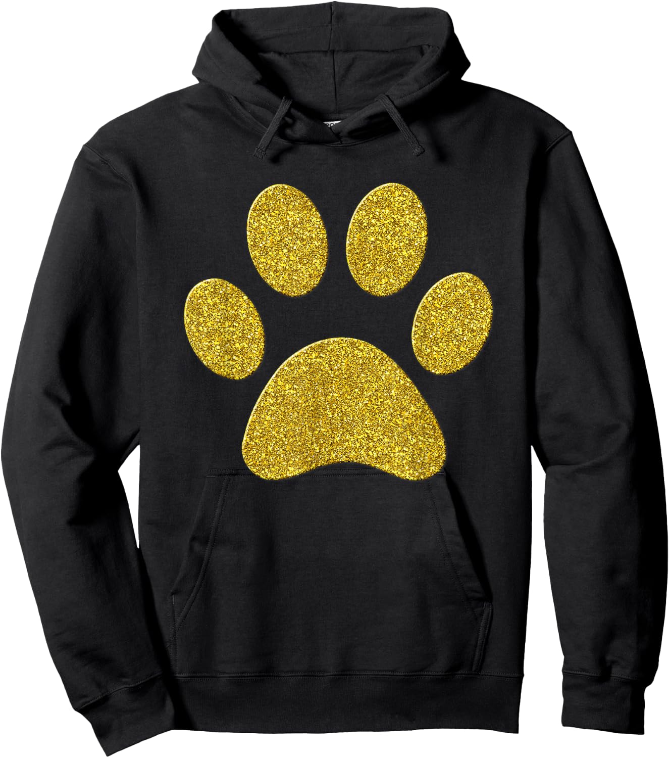 Footprint Paw Dog Golden Animal Vintage Symbol Hoodie - Hoodie | Black