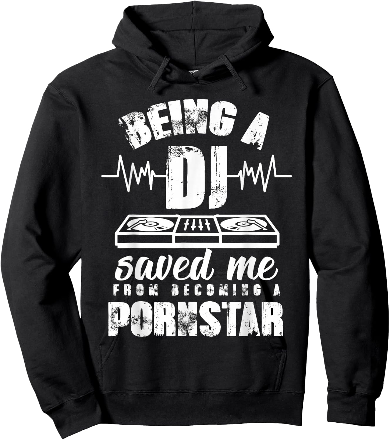 Vintage Being a DJ saved me from becoming a porn star gift Hoodie - Hoodie | Black