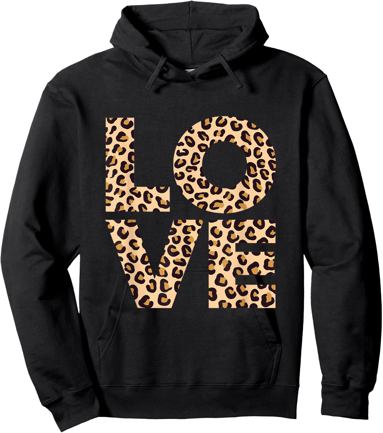 Leopard Print Love Heart gift | Cool Leopard gift Hoodie - Hoodie | Black