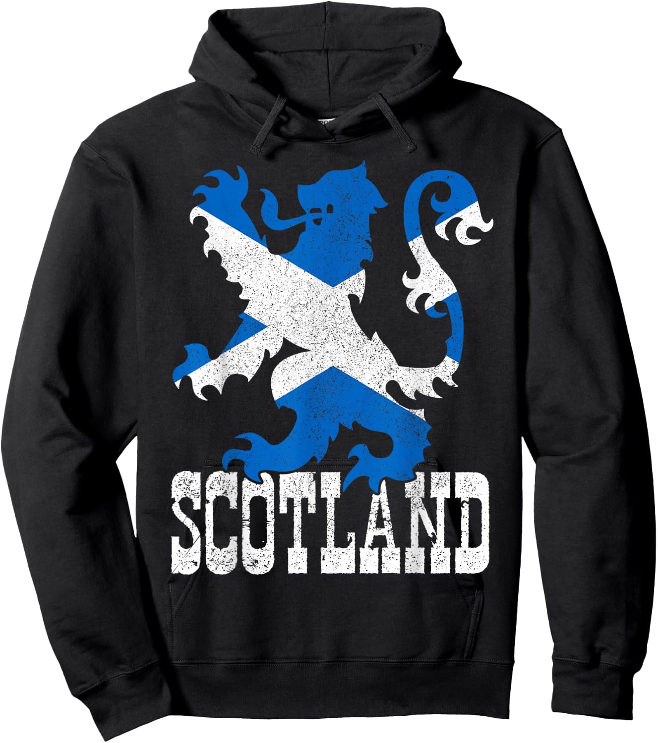 Scotland Flag Vintage Crest Lion Scottish Gift Hoodie - Hoodie | Black