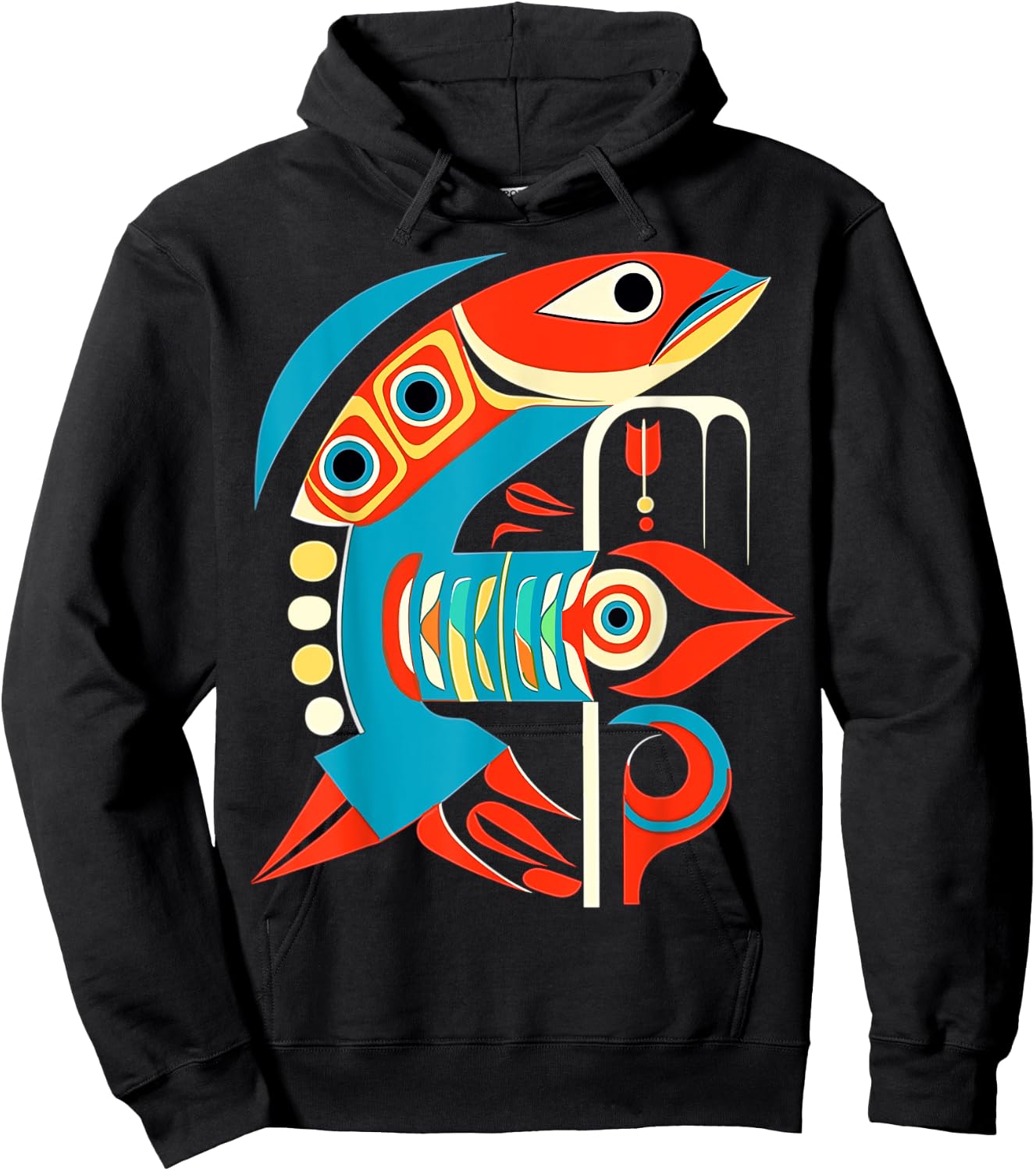 Salmon Salish Coastal Art Native American Hoodie - Hoodie | Black