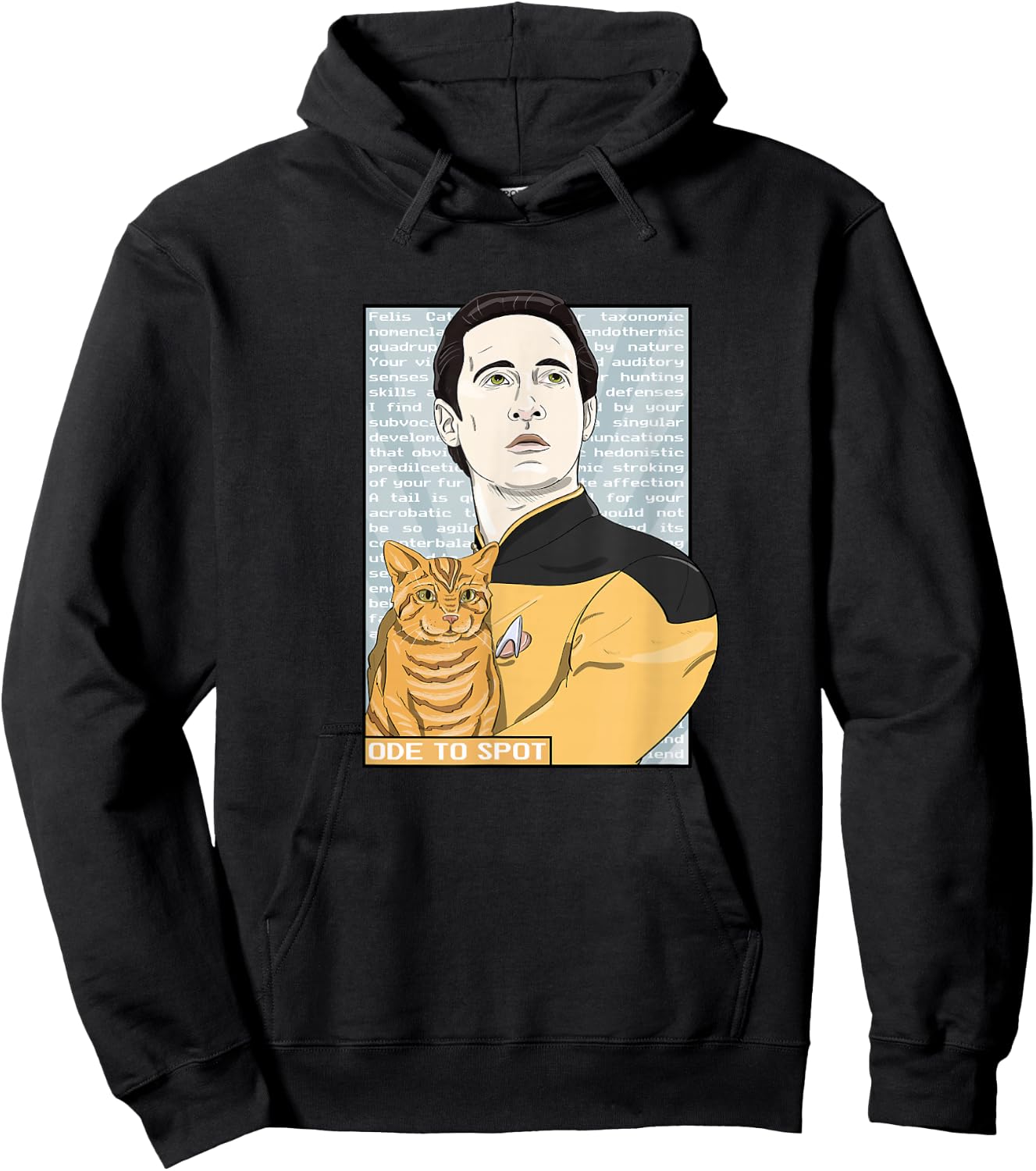 Star Trek: The Next Generation Data Ode to Spot Portrait Hoodie - Hoodie | Black