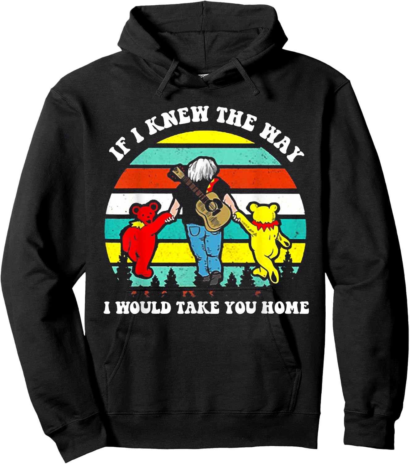 If I Knew The Way I Would Take You Home Retro Vintage Sunset Hoodie - Hoodie | Black