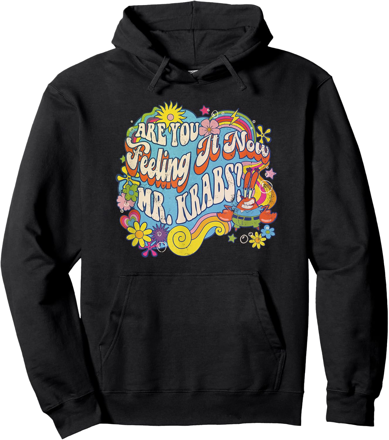SpongeBob SquarePants Feeling It Now Mr. Krabs? Vintage Hoodie - Hoodie | Black