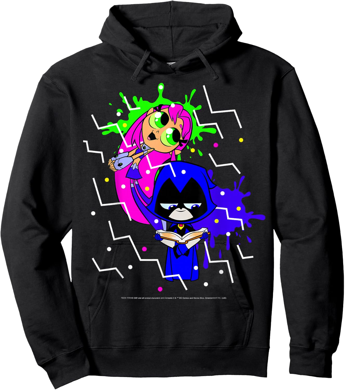 DC Comics Teen Titans Go! Raven & Starfire Paint Splatter Hoodie - Hoodie | Black