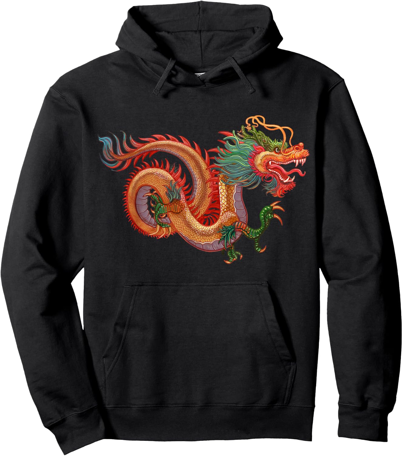 Traditional Chinese Dragon Art Hoodie - Hoodie | Black