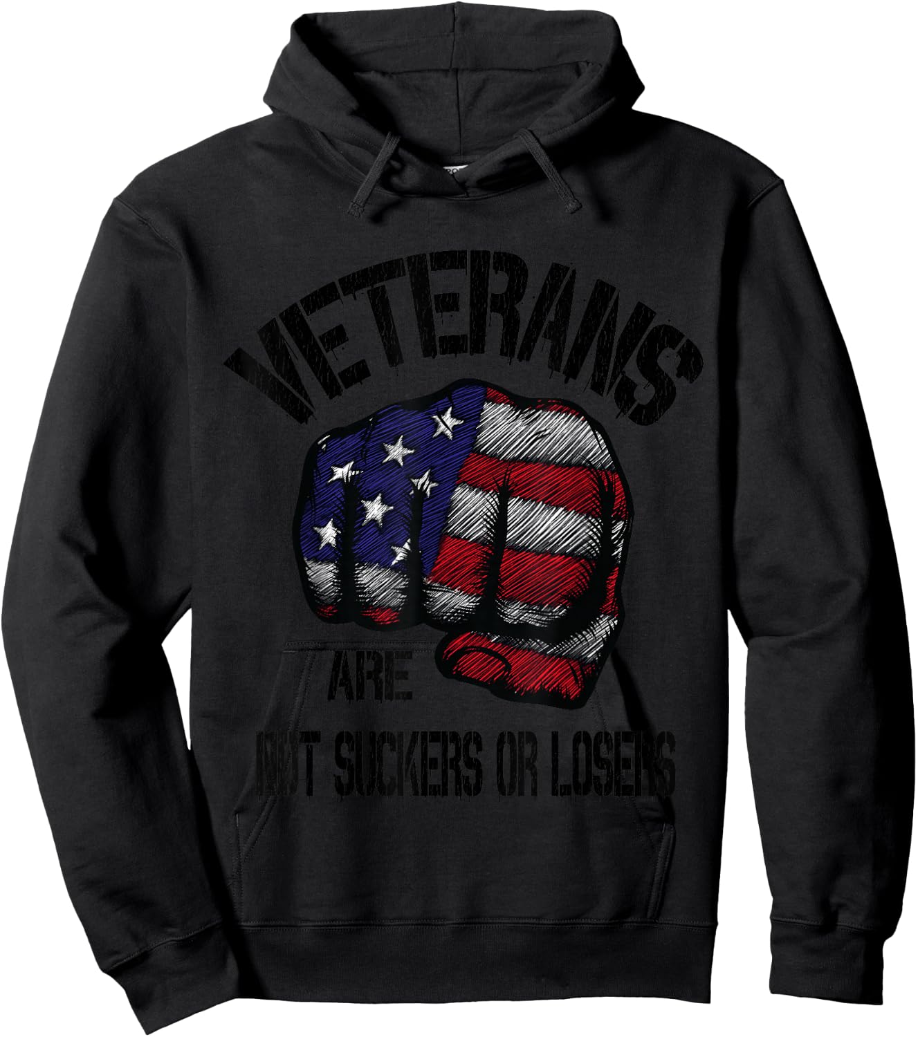 Veterans Are Not Suckers Or Losers Anti Trump Vets Heroes Hoodie - Hoodie | Black