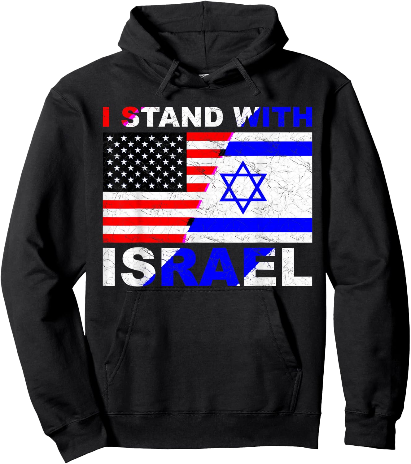 I Stand with Israel, Israeli Palestinian Conflict Pro Israel Hoodie - Hoodie | Black