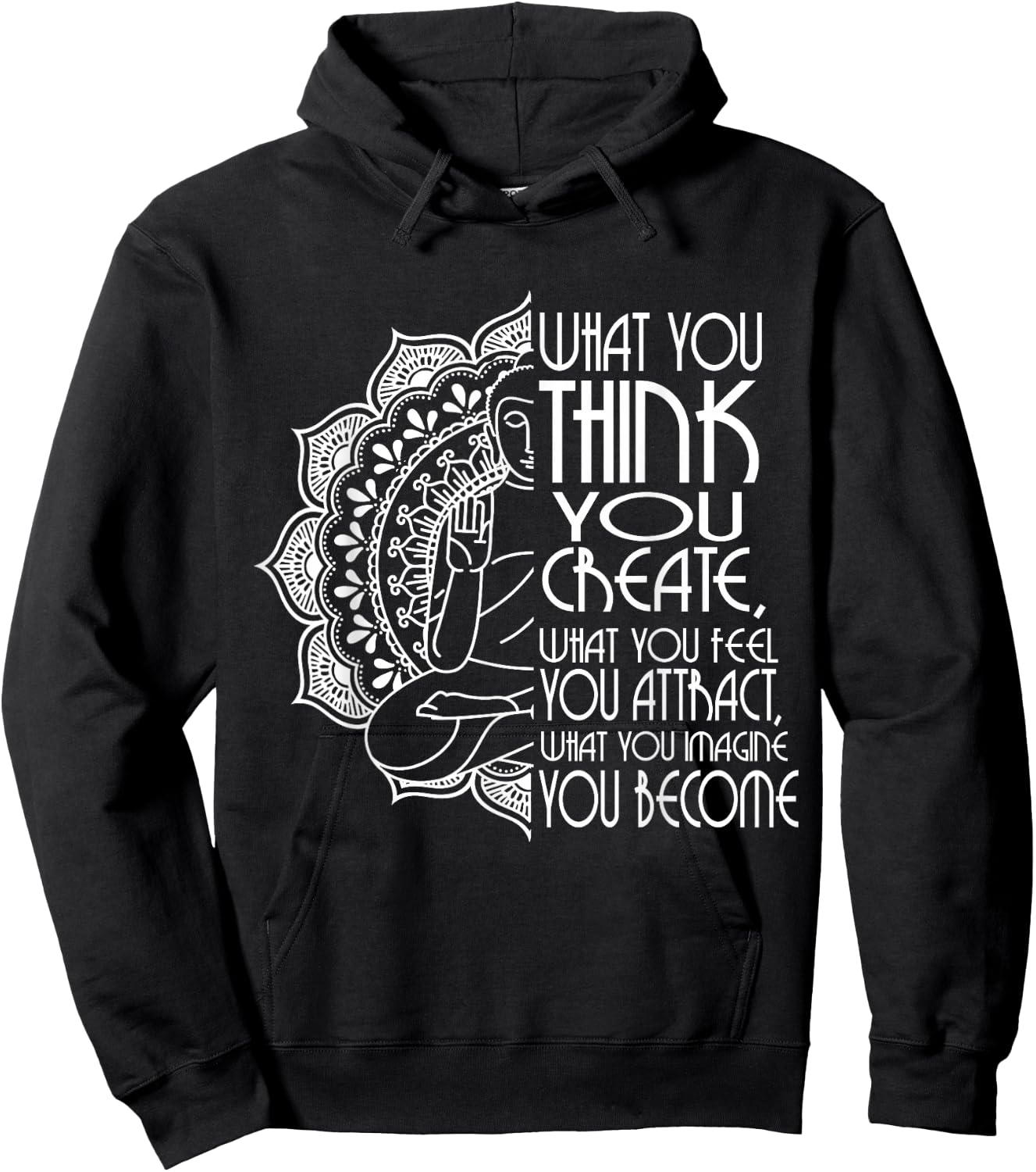 Law Of Attraction Spiritual Buddha Meditation Gifts Men Yoga Hoodie - Hoodie | Black