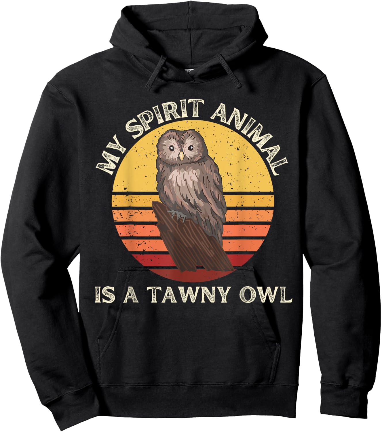 Vintage Tawny Owl My Spirit Animal Is a Tawny Owl Lover Hoodie - Hoodie | Black