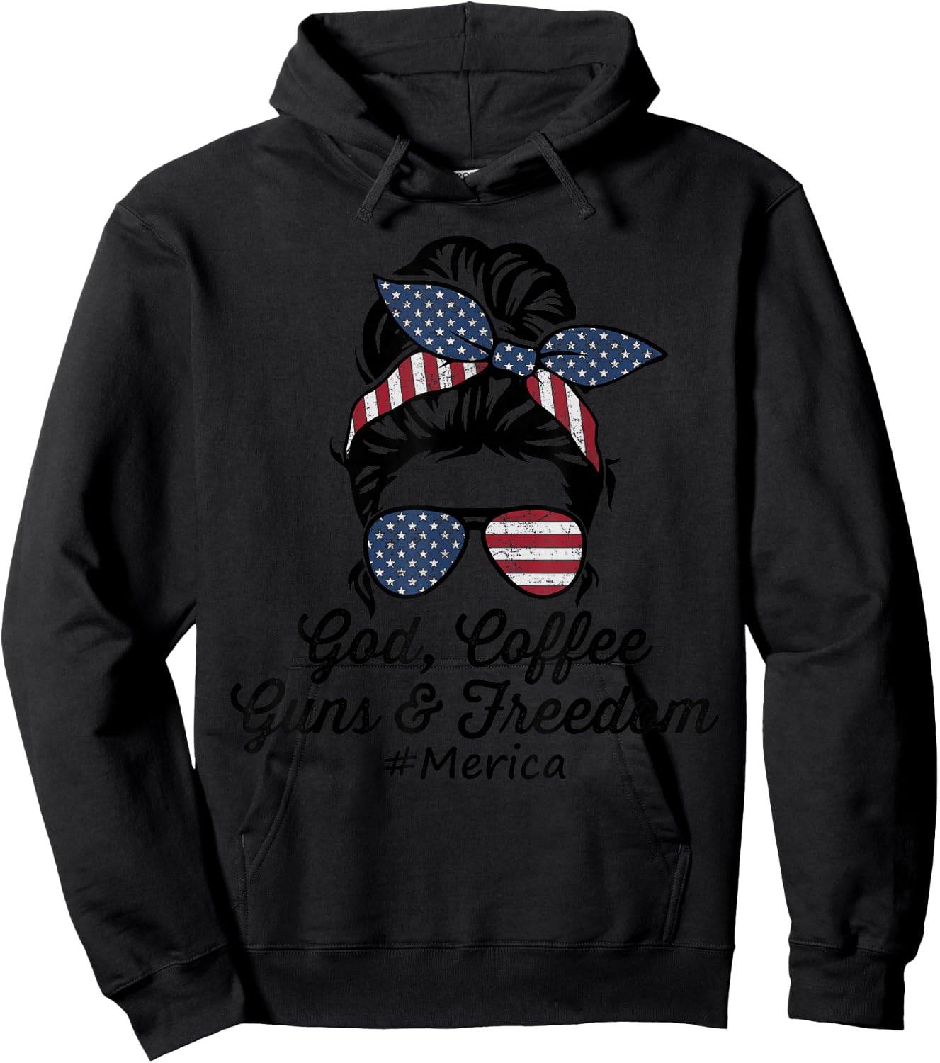 GOD COFFEE GUNS & FREEDOM - Funny Gun Owner USA Hoodie - Hoodie | Black