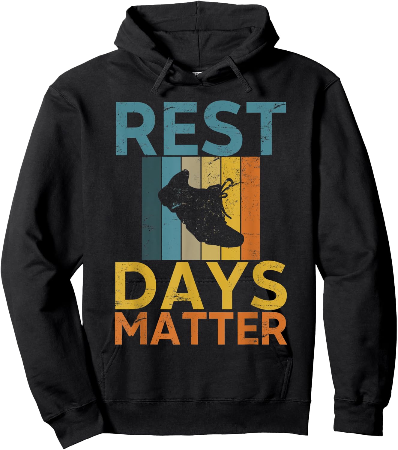 Funny Running Retro Rest Days Matter Gift Runner Hoodie - Hoodie | Black