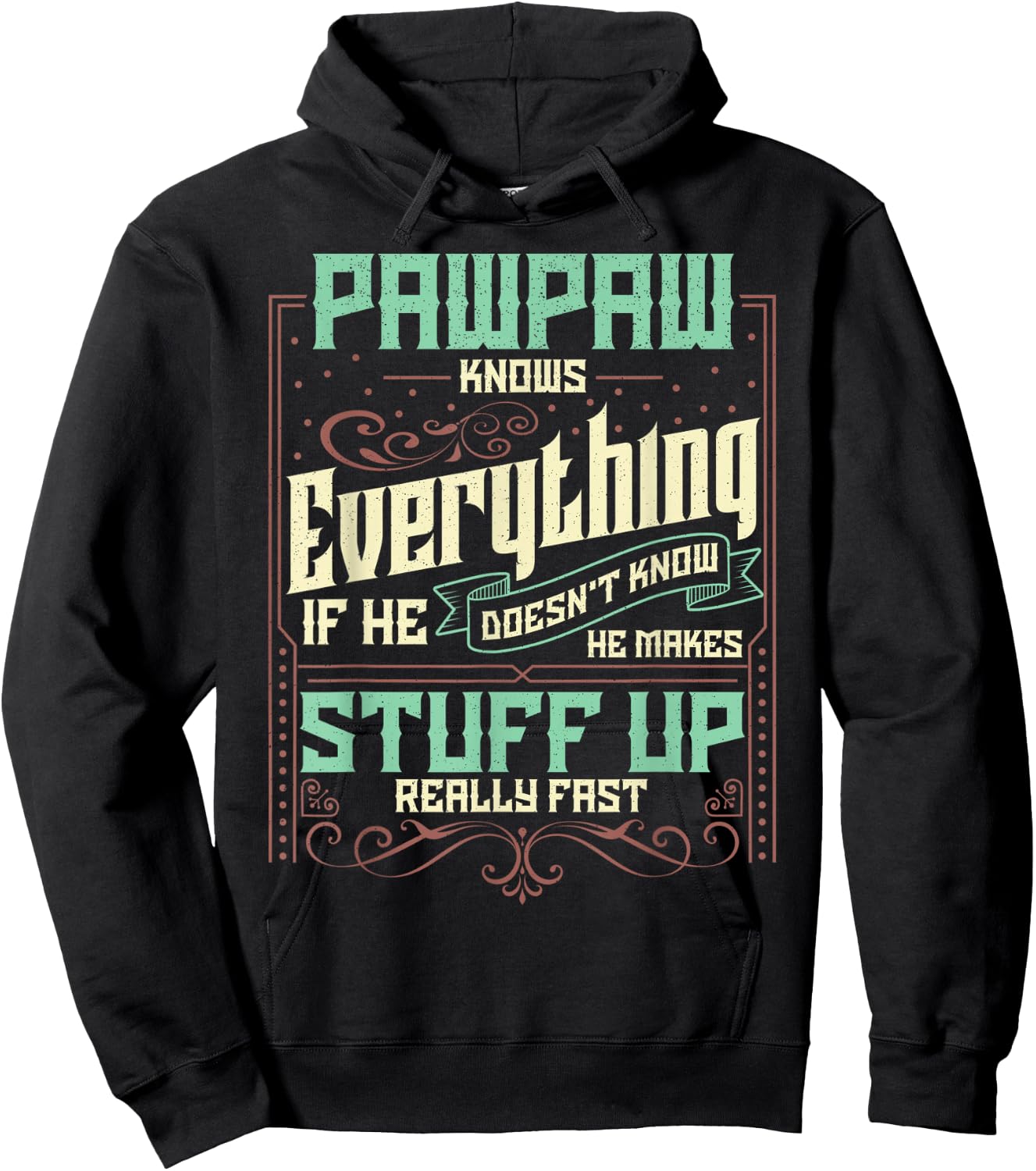 Pawpaw Shirt Pawpaw Shirts Pawpaw Knows Everything Hoodie - Hoodie | Black