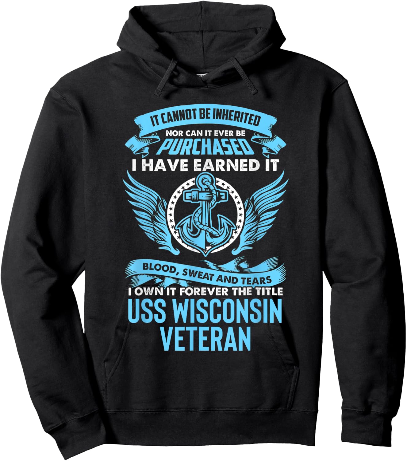 USS Wisconsin BB-64 Battleship Hoodie - Hoodie | Black