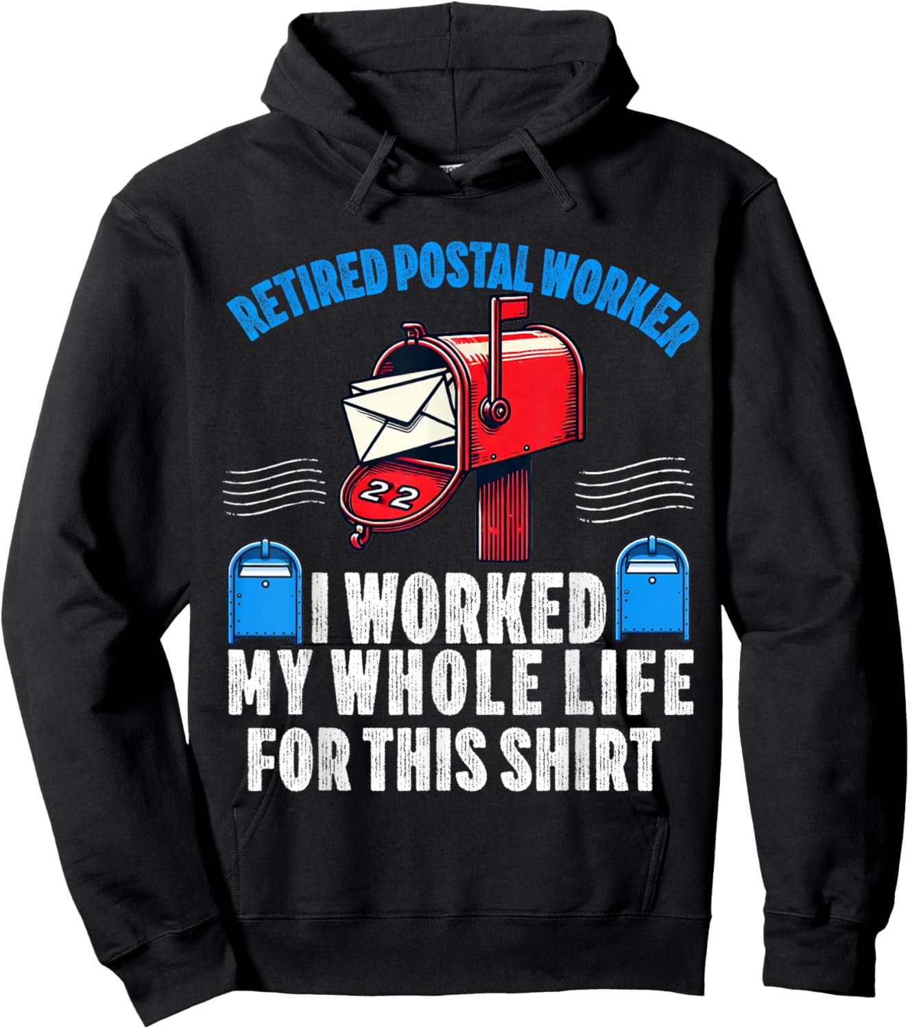 Retired Postal Worker Mailman Mail Carrier Retirement Letter Hoodie - Hoodie | Black
