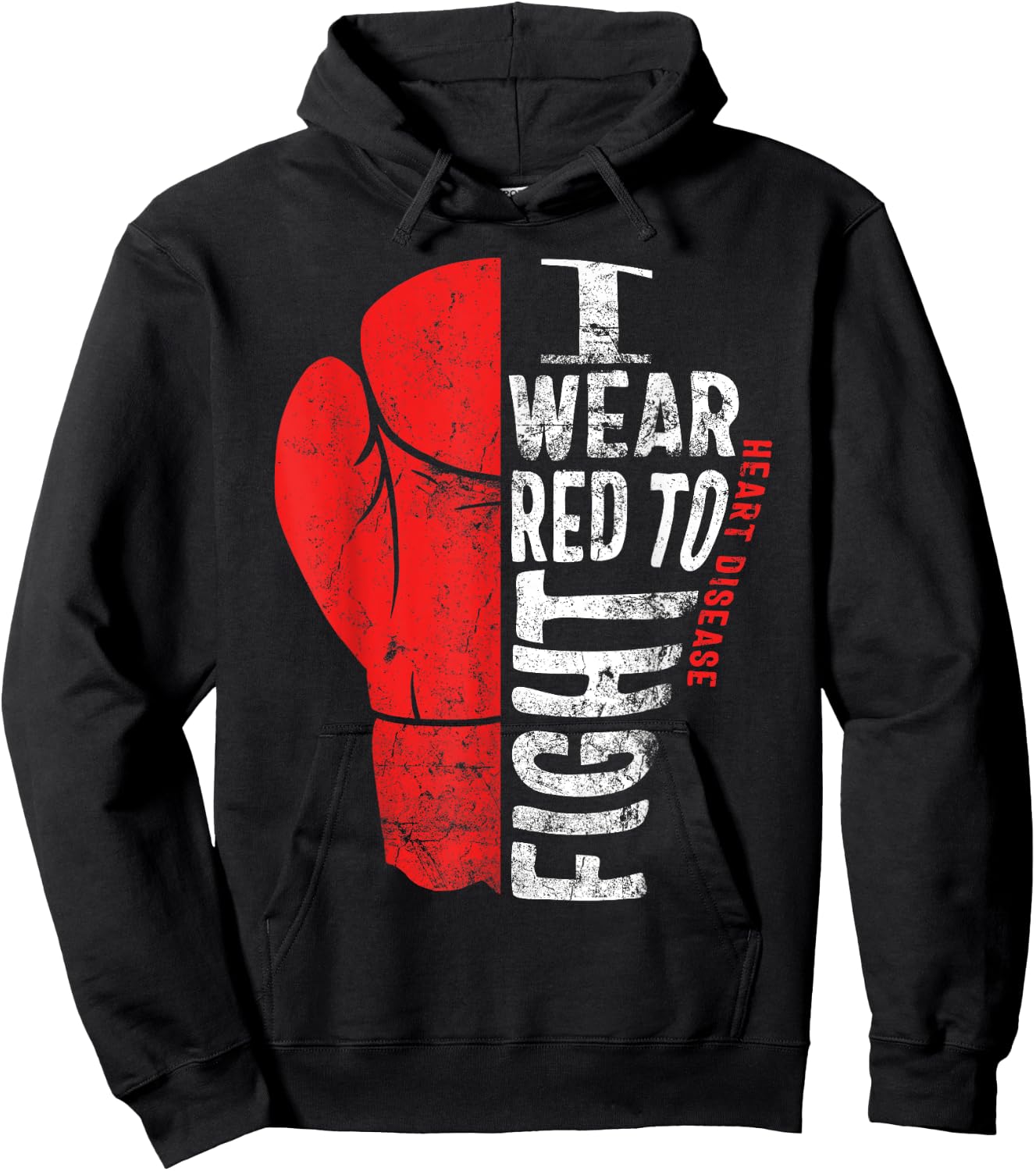 I Wear Red To Fight Heart Disease Awareness CHD National Day Hoodie - Hoodie | Black