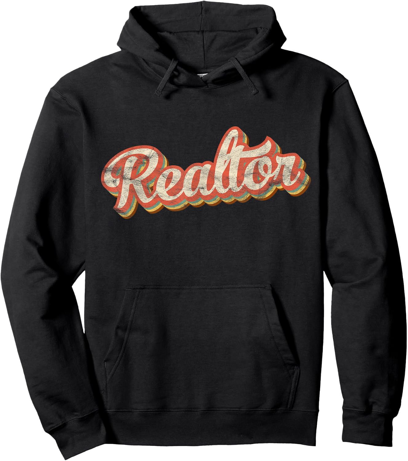 Retro Style Realtor Gift Vintage Broker Real Estate Agent Hoodie - Hoodie | Black