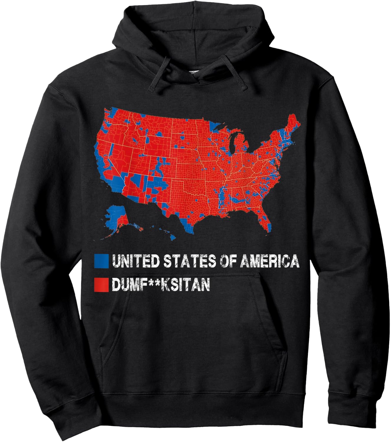 Election Map United States of America Dumbfuckistan Funny Hoodie - Hoodie | Black