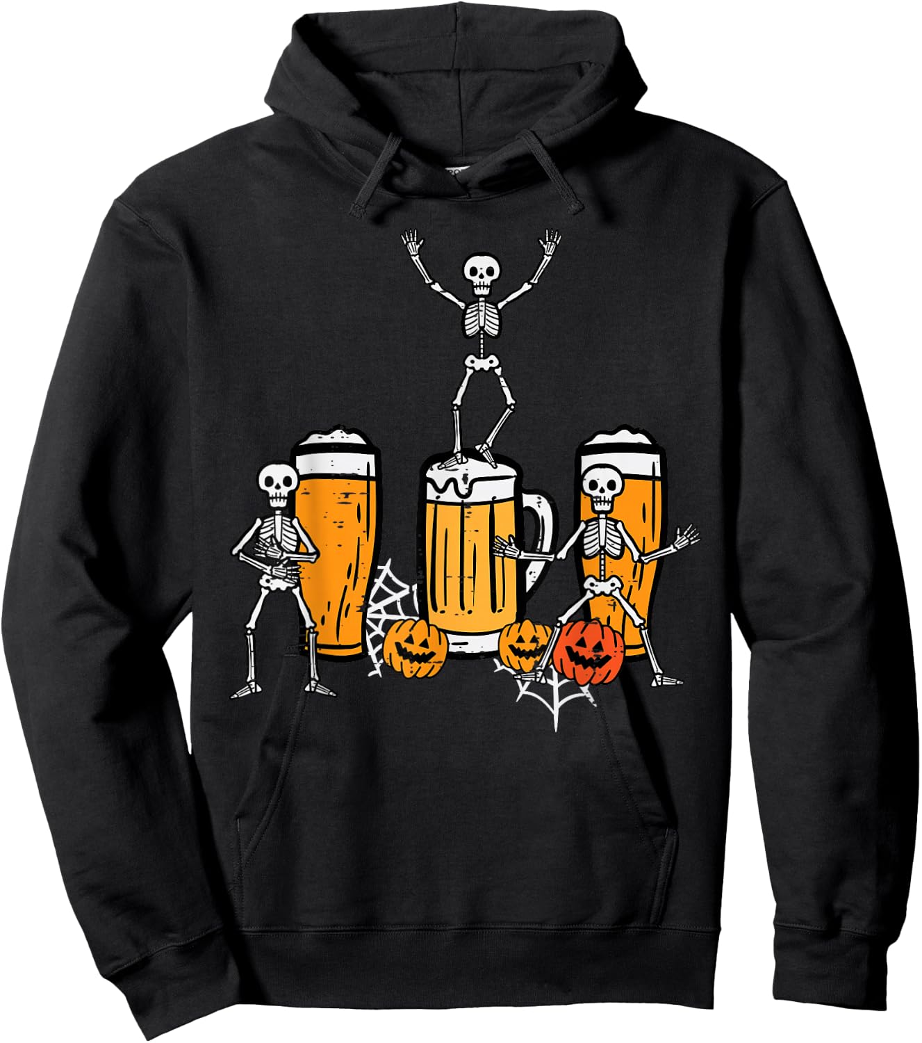 Halloween Team Skeletons Dancing Funny Costume Party Dad Men Hoodie - Hoodie | Black