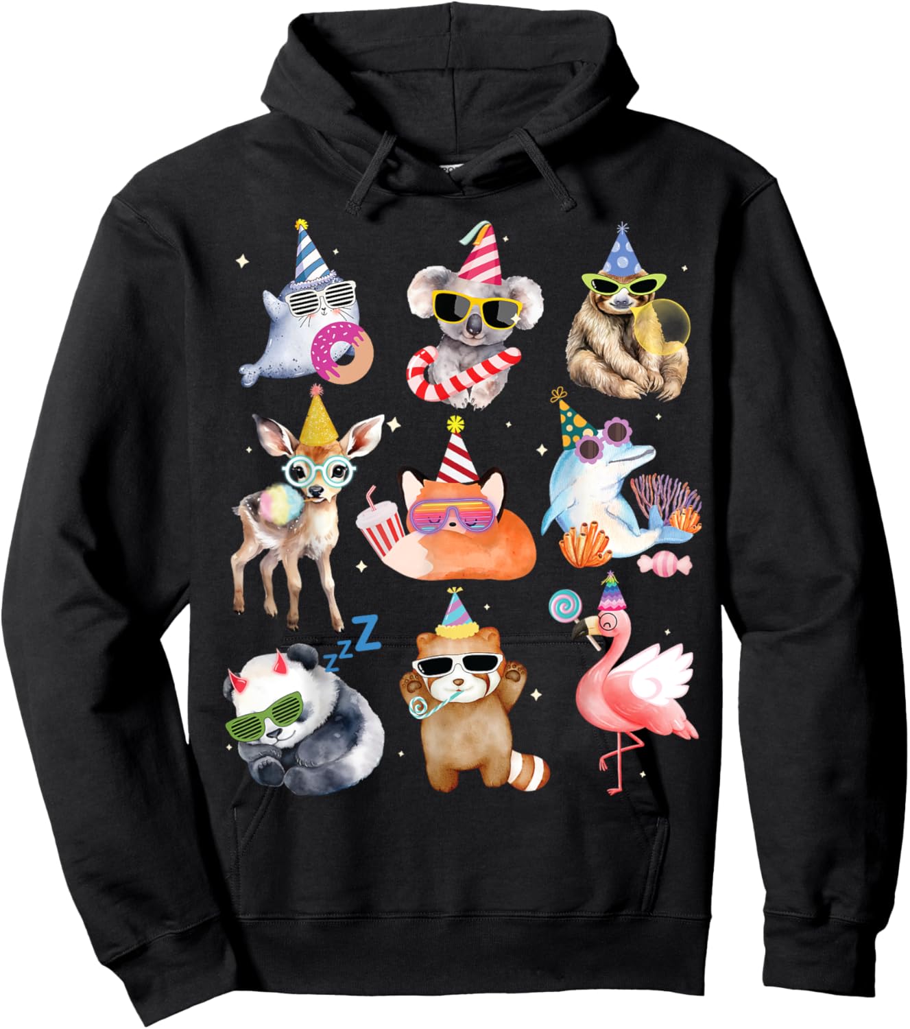 Men Women and Kids Animals Wildlife Zoo Day Birthday Parties Hoodie - Hoodie | Black