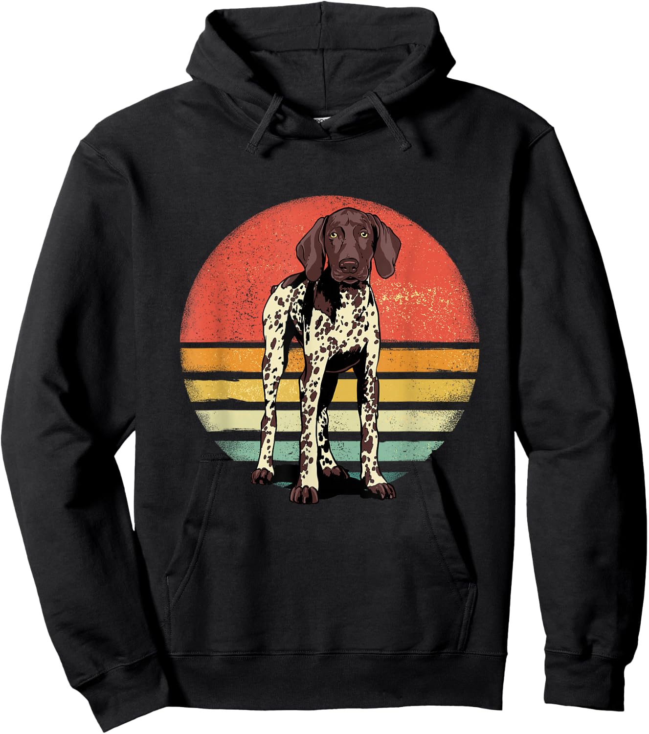 GSP Shirt Retro German Shorthaired Pointer Dog GSP Mom Dad Hoodie - Hoodie | Black