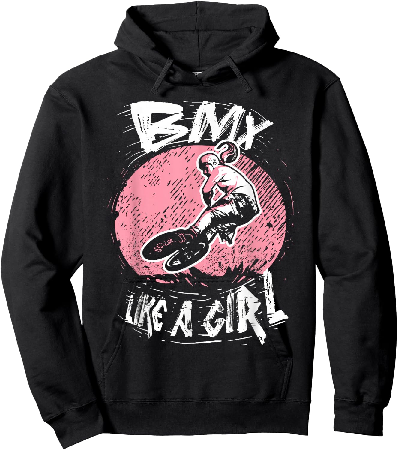 BMX Like A Girl BMX Biking Girl Bicycle BMX Rider Black Small Hoodie - Hoodie | Black