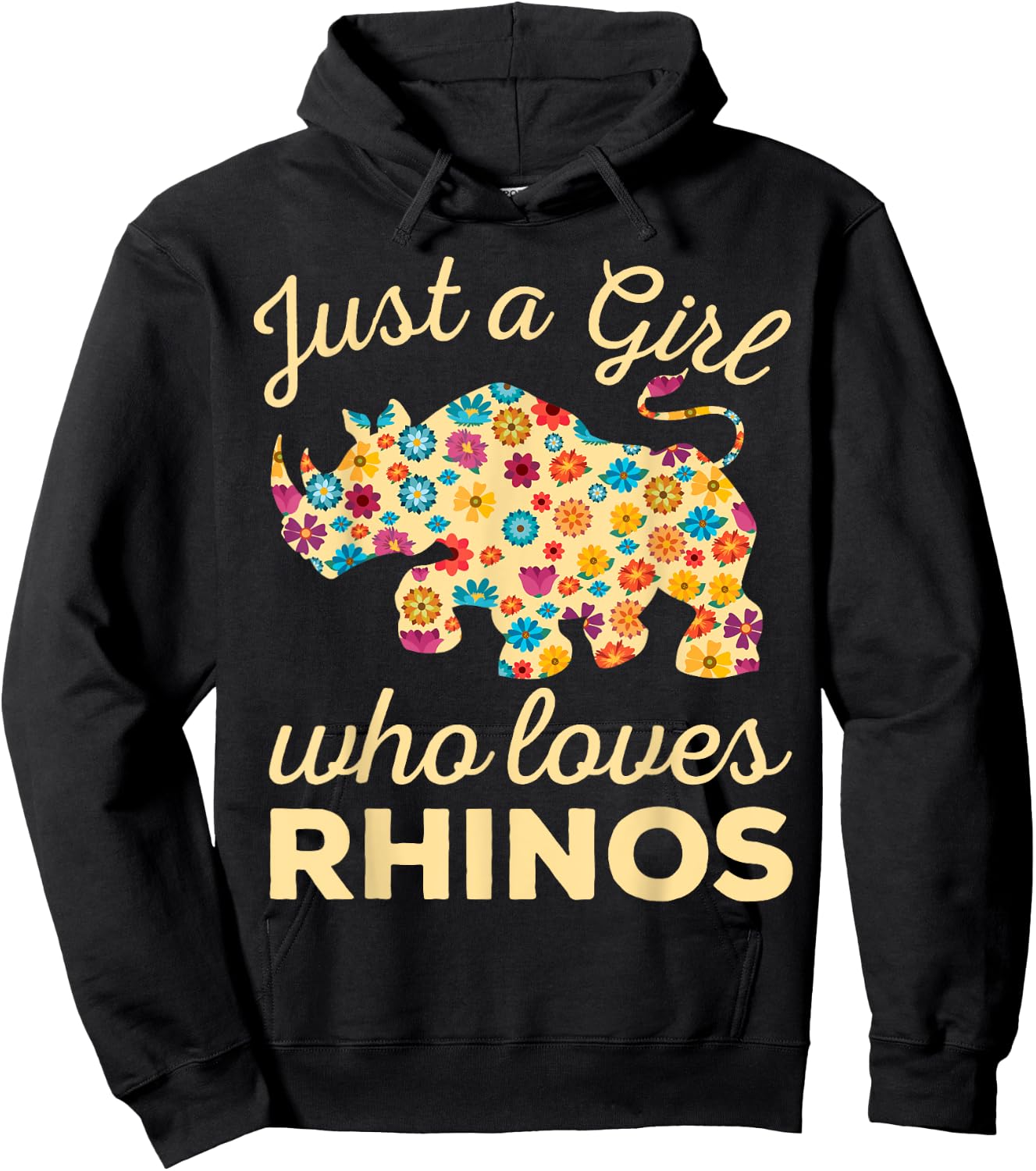 Just A Girl Who Loves Rhinos Rhinoceros Horn Safari Wildlife Hoodie - Hoodie | Black