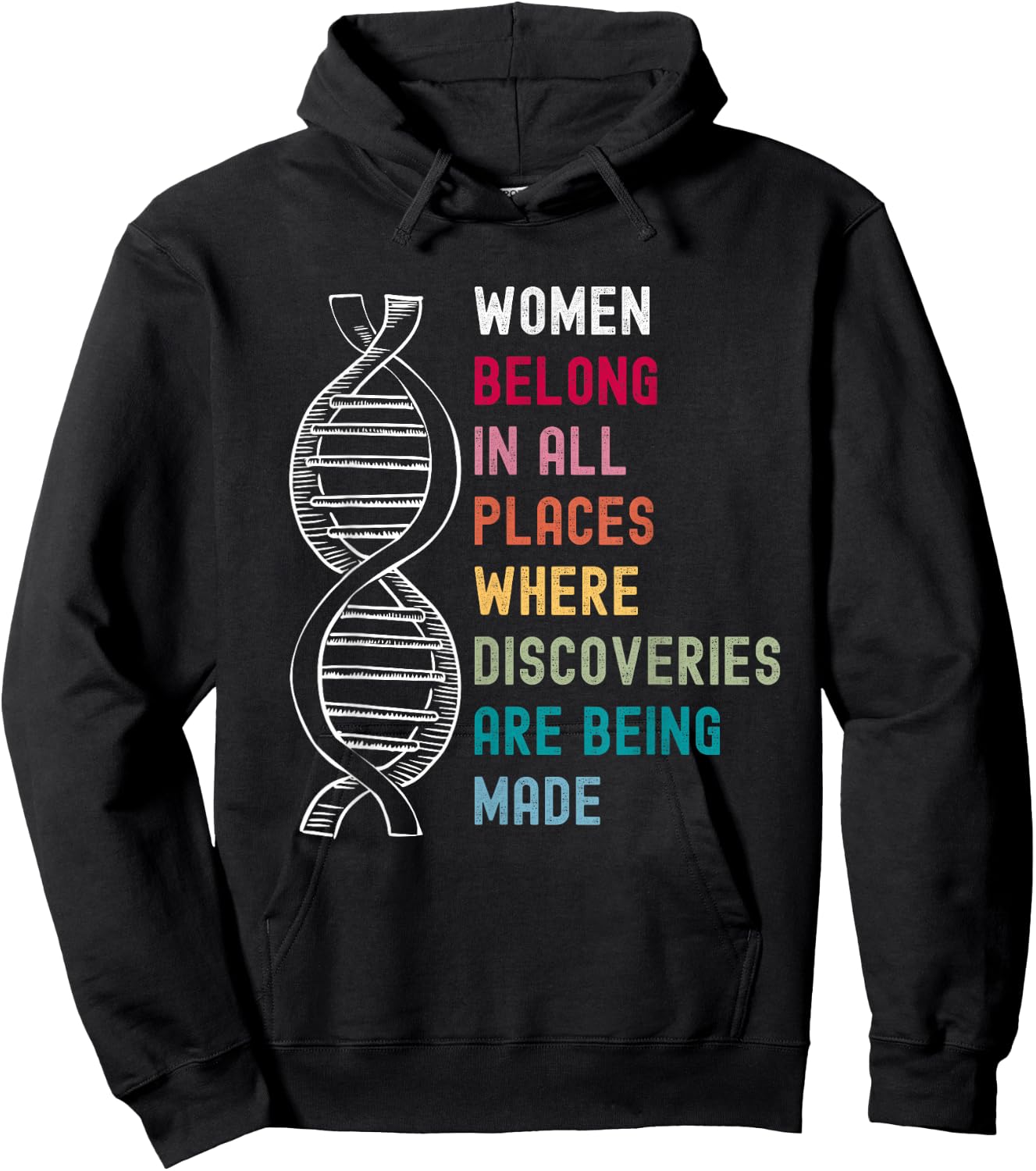 Women Belong in Science, Feminist and STEM Girl Empowerment Hoodie - Hoodie | Black