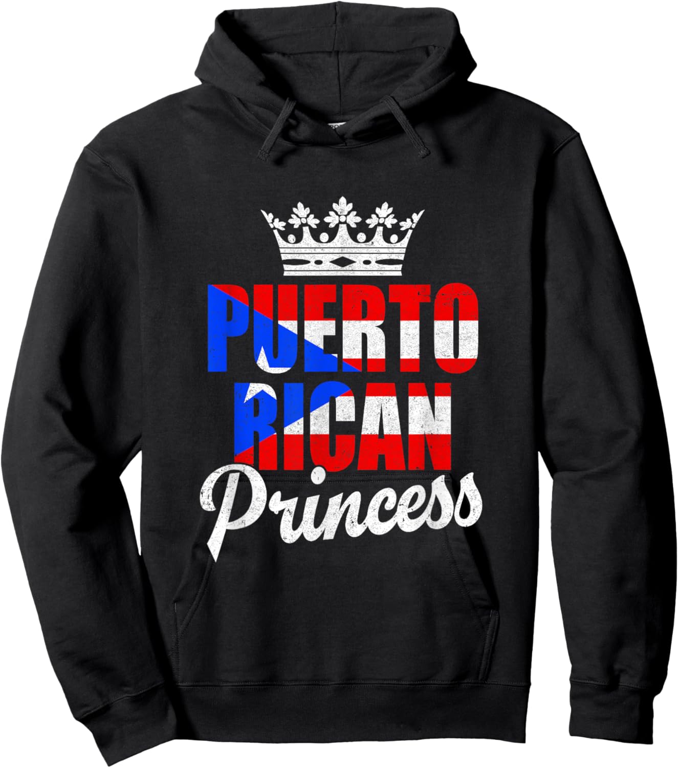 Funny Puerto Rico Graphic Women Girls Puerto Rican Princess Hoodie - Hoodie | Black