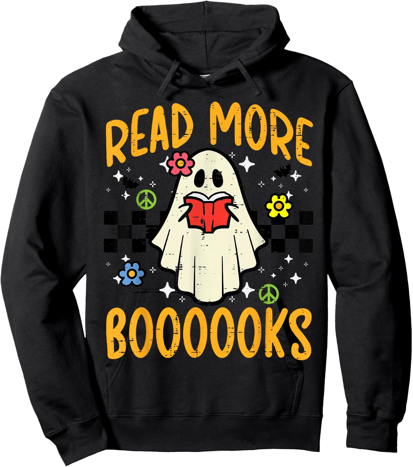 Halloween Read More Books Retro Costume Teacher Women Girls Hoodie - Hoodie | Black
