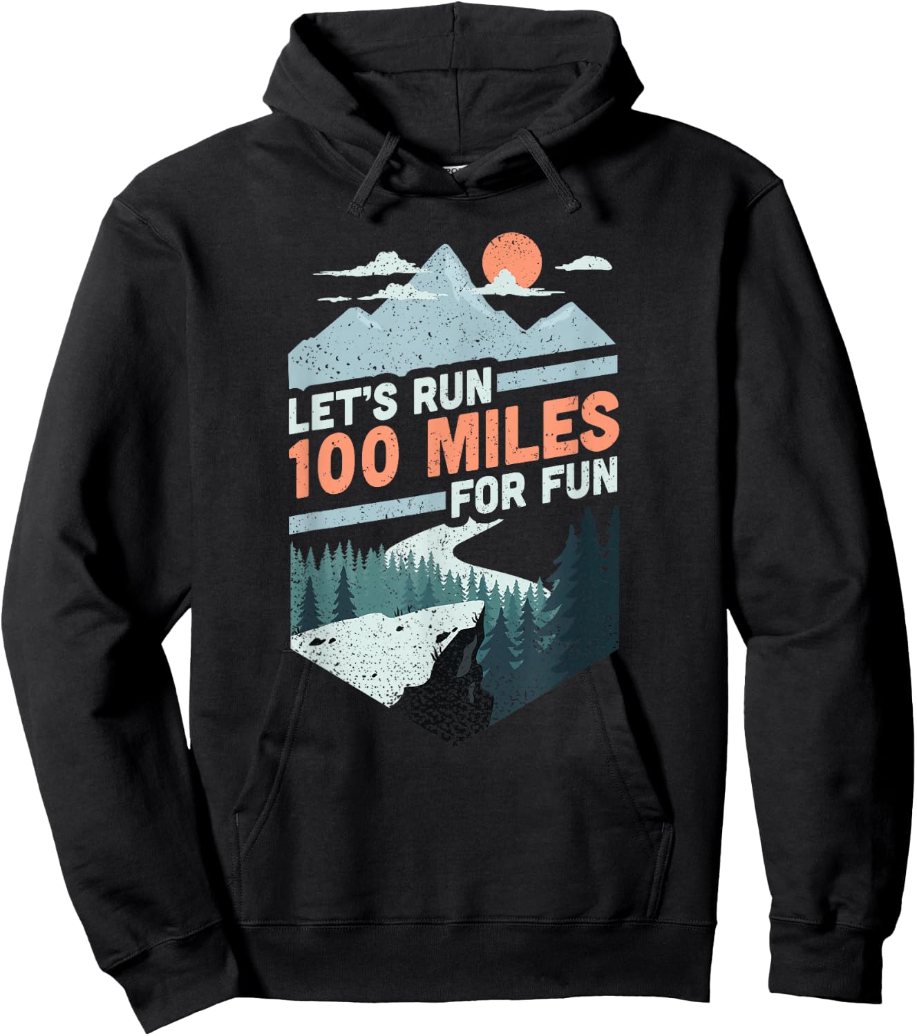 Let's run 100 miles ultrarunning ultra trail runner gift Hoodie - Hoodie | Black