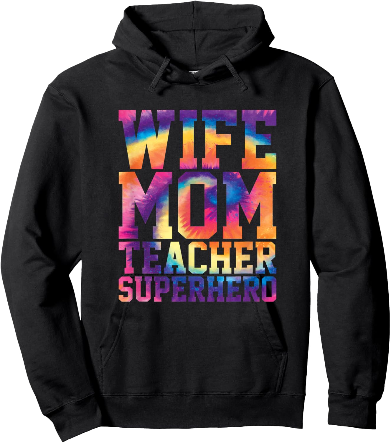 Wife Mom Teacher Superhero Teacher Gifts Educator Hoodie - Hoodie | Black