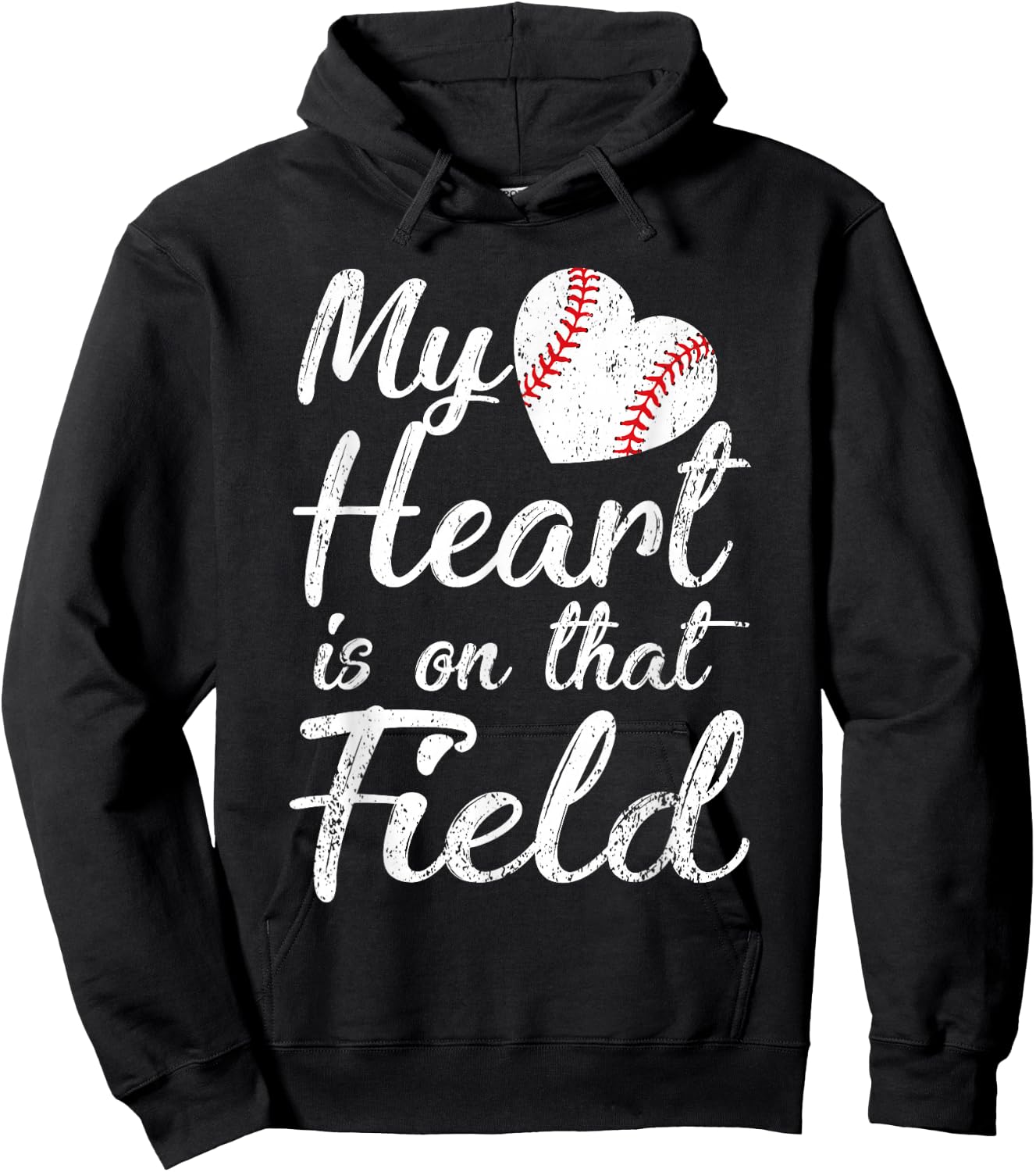 My Heart is on That Field Baseball Softball Mom Gifts Hoodie - Hoodie | Black
