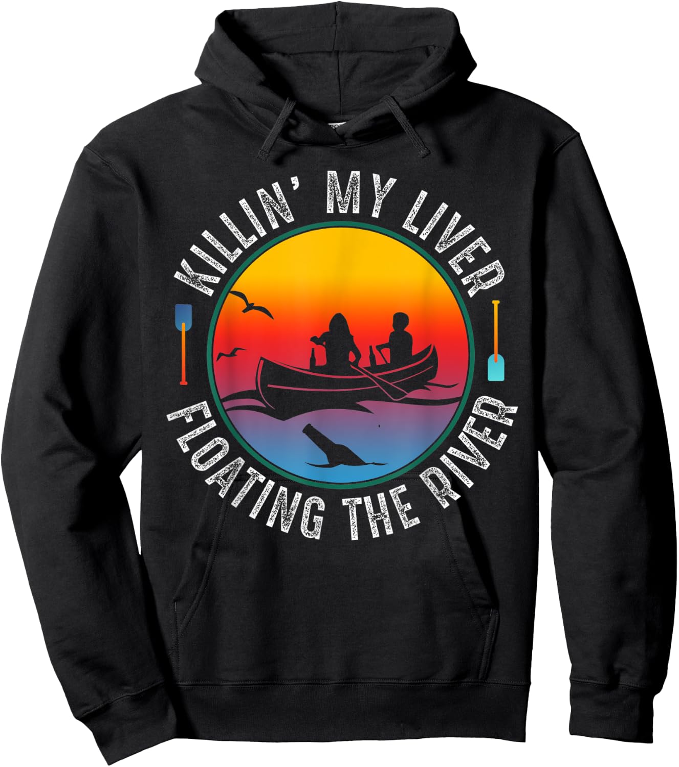 Killing My Liver Just Floating The River Rafting gift Hoodie - Hoodie | Black